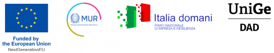 Institutional logos - PNRR Ministry of University and Research - NextGenerationEU - University of Genova