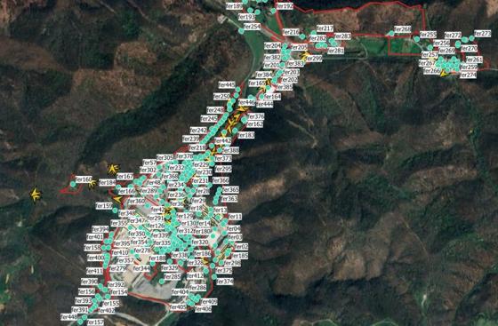 Screenshot of the QGIS interface displaying the M2 GIS project. © Land-In-Pro,2025